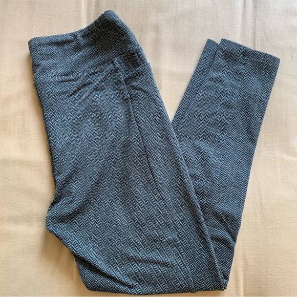 Soft Surroundings Gray Herringbone Leggings Womens S Pull-On Pockets 26" Inseam - Picture 13 of 13